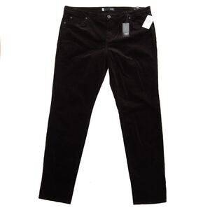 Kut From The Kloth Brown Bean Diana Corduroy Relaxed Fit Skinny Pants Size 18